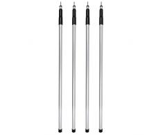 noorsk® Set di 4 o 6 unità di Pali telescopici per Tenda in Alluminio da 80-180 cm o 100-240 cm per Tenda, telone, Vela dombra | Big - 4 unità