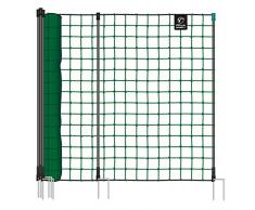 VOSS.farming Rete Non elettrificabile per pollame farmNET, 25 m di Lunghezza, 135 cm di Altezza, a 2 Punte, Verde, Rete per Animali Domestici, Recinzione per Giardino