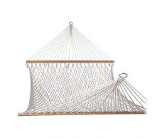 GUAAJA Amaca in Tessuto a Rete per 2 Persone Amaca Tradizionale in Corda di Cotone Bianco per Balcone da Giardino allaperto