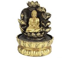KLHHG Figurine in Miniatura Innovative LED Buddha Statua della Cascata Fontana Tabletop Ornamento con Pompa dellAcqua per la Decorazione Domestica
