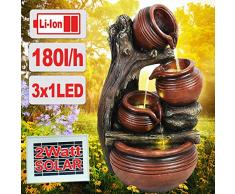 FONTANA A ENERGIA SOLARE FONTANA ALBERO E VASI FONTANA DA GIARDINO FONTANA CON PANNELLO SOLARE FONTANA ESTERNI | Con lui che si accendono al calar della sera | Altezza : 48 cm