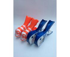 Due paia boca Style sdraio da spiaggia clip - pesce pagliaccio e Whale design