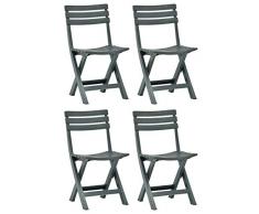 Tomaino - Set Da 4 Sedie Pieghevoli Da Interno Ed Esterno In Plastica Sedie Apri e Chiudi