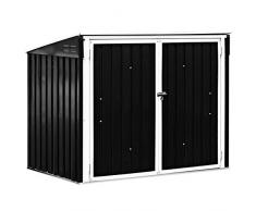 RELAX4LIFE Casetta da Giardino per Attrezzi in Lamiera dAcciaio con Tetto Apribile e Inclinato, Porte Scorrevoli per Giardino, Cortile (172 x 100 x 131 cm/Tetto Apribile)