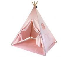 Moritz & Moritz Tenda Indiani Bambini - Tenda Teepee Bambini - con Pavimento e Finestra - Teepee per Casa e Giardino (Rosa)