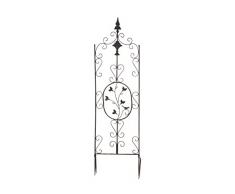 CLP Supporto per Piante Rampicanti BURGUS in Acciaio - Recinzione per Rampicanti 120 x 35 cm I Graticcio per Fiori, in Stile Rustico I Reticolato per Rose Facilmente Collocabile bronzo