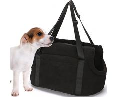 LeerKing Morbida Borsa per Il Trasporto di Cani e Gatti Nero L