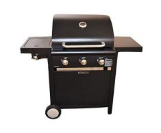 KE GRILL Barbecue A Gas Pietra LAVICA 3 FUOCHI con FORNELLO ARREDO Giardino BBQ da Esterno GRIGLIA Art.KE002