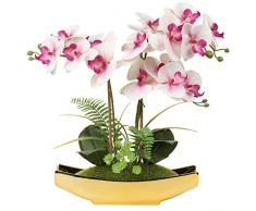 38,1 cm artificiale Phalaenopsis fiori arrangiamento orchidea artificiale bonsai in vaso doro fiori finti orchidea fiore per centrotavola soggiorno decorazione casa