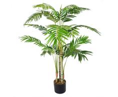 Leaf Pianta di palma artificiale tropicale Dracaena, verde chiaro, 120 cm