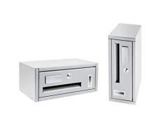 CASSETTA POSTA POSTALE CASSETTE MURO METALLO BUCA LETTERE ESTERNO CONDOMINIALE ACCIAIO VERNICIATO (1 POSTO ARGENTO)