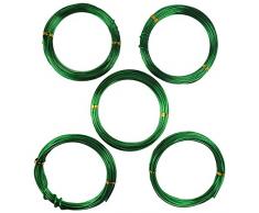 Grow A Bonsai Tree Alluminio Filo per Floreali/Pianta/Albero/Bonsai 5-Formati Set di Avviamento - 1,0mm, 1,5mm, 2,0mm, 2,5mm, 3,0mm (45 Metri Totale) - (5 Formati, Verde)