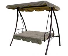 Yellowshop - Dondolo Da Giardino Letto 3 Posti In Acciaio Con Tetto Cuscino Copertura Esterno Cm 203x125 H174 Altalena Arredo Piscina