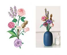 kefanrry Mazzo Fiori Mattoncini, Fiori Artificiali Bouquet per Adulti Giocattoli da Costruzione per Modello da Esposizione,Decorare la Stanza Regali per Uomini e Donne