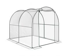 Outsunny Serra Tunnel da giardino, Serra da Balcone per Piante e Orto con Copertura in PVC, Porta Avvolgibile e Telaio in Acciaio, 2x3x2m