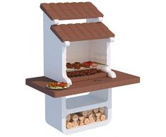 Barbecue prefabbricato in cemento con cappa e griglia Beton Fiamma