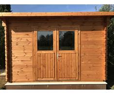 DEKALUX Casetta in legno da giardino 3,5x3 monofalda - Spessore 34mm