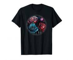 Bellissimo mazzo di rose che sboccia, blu, rosso, bei fiori Maglietta