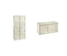 TontarelliTontarelli 8085555210 Omnimodus - Armadio A 2 Ante Con Mensola A 4 Scomparti E Appendino/Portascope, Angora & Baule Medio Omnimodus Angora Mobile Contenitore, 86.5X40X44 Cm