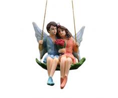 Funight, statuette da giardino con fatine, in resina, per decorare la casa, da appendere, idea regalo per gli amanti