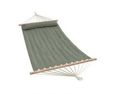 Ampel 24 - Amaca Island 200x140 cm | Amaca imbottita grigia | tela doppia con barre distanziatrici e cuscino | carica massima fino a 150 kg