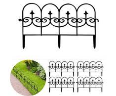 LUHUN Giardino in Metallo Staccionata, Palizzata in Metallo Recinzione Giardino Design Bello Robusto e Affidabile Resistente Staccionata Esterne in Acciaio Nero