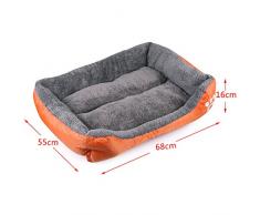 Letto per cani, rettangolare super soft animali sacco a pelo, base del cane, base del gatto, base del cane, inseguono l'ammortizzatore, Cestino gatto, gatto da letto, pulizia facile (L, arancione)