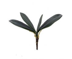 DUO ER 1 Ramo Artificiale Farfalla Orchidea Foglia Foglia cespuglio Simulazione Erba Decorazione della casa Verde