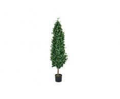 artplants Set 'Alloro Artificiale + Spray Protettivo UV Gratuito' - Arbusto di Alloro LAMBRO, Tronco Naturale, Verde, 150 cm