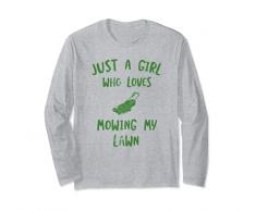 Divertente tosaerba trattore da giardino solo una ragazza ch Maglia a Manica