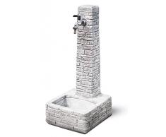 Fontana da Giardino Senza Rubinetto in Cemento Granulato di Marmo Clanezzo Grigio