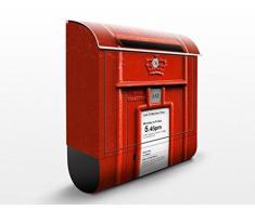 Cassetta postale Letterbox In UK | 39x46x13cm Cassetta per lettere Cassetta postale di design con Supporto Giornale Cassetta postale con giornale rotolo Post Box, Dimensione: 46cm x 39cm