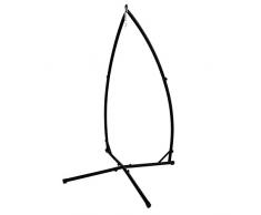 ECD Germany Struttura Sedia Sospesa Telaio Sedile a Dondolo 208 cm Metallo Carico 120 kg Supporto per Appendere Sostegno Telaio Poltrona Pensile Amaca da Giardino Interno Esterno Cortile Terrazza Nero