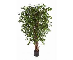 artplants.de Ficus Ornamentale DAKU con 985 Foglie Verdi e Tronchi Naturali, 90cm - Ficus Verde/Pianta Tropicale Artificiale