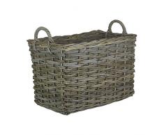 Red Hamper Grande Cestino Rettangolare per corridoi in Rattan Grigio