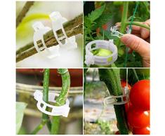 100 clip per piante, clip per piante da giardino, clip di supporto per mensole, clip da appendere, per fissare le piante per collegare le piante, supporto per rampicanti, graticcio, serra e verdure