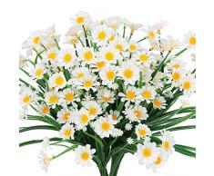 Msrlassn 8 margherite artificiali in plastica, per esterni, decorazione per esterni, piante artificiali, cespugli per giardino, portico, finestra, fioriere, piante da appendere, decorazione per