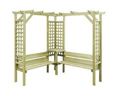 vidaXL Pergola Angolare con Panca Bersò Panchina Esterni Panca da Giardino Arredamento per Giardino Patio Cortile Legno Pino Impregnato