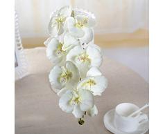 Broadroot DIY Fiore di Seta Artificiale, Farfalla Orchidea Finta Flower for Home Room Decor (Bianco)