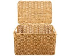 Generic Cestino Portaoggetti Intrecciato Con Coperchio Cesto Portaoggetti In Vimini Sintetico Organizer Per Cestini Domestici Rettangolari Per Lorganizzazione Della Casa Guardaroba