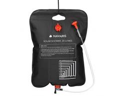 Navaris Doccia Solare da Campeggio Giardino - Serbatoio da 20L per Uso Esterno da Appendere - con Rubinetto e soffione - per Campeggio Spiaggia