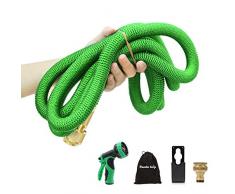 Tubo Estensibile da Giardino 7,5mt 25FT Tubo da Giardino, Kit irrigazione da Giardino, Canna Acqua Giardino Tubo 30 Metri irrigazione Flessibile con 10 Funzioni di Spruzzo per autolavaggio Giardino