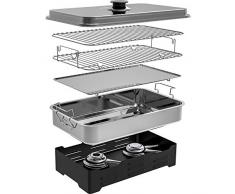 Browin 330010 Stufa per incenso da Balcone, antiruggine, Mobile – con termometro da Cucina e trucioli di affumicatura, Grigio, 43,5x11x27,5 cm