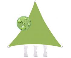 MEEYI Ombreggiante Tenda A Vela Triangolare 4X4X4m Tenda A Vela Ombreggiante Anti-UV 95% Impermeabile & Protezione Solare Antivento & Resistente a Strappi per Giardino Piscine Cortile, Verde