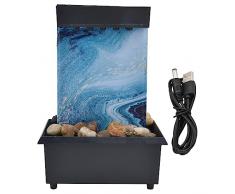 Fontana da Tavolo a LED Desktop Waterscape Paesaggio Usb Circolazione Ornamento in Marmo Decorazione in Plastica per Ornamenti Fontana Fontane da Tavolo