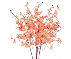 XHXSTORE 3pcs Orchidea Finta in Seta con Rami di Plastica Fiore Orchidea Artificiale Realistica Fiori Artificiali Orchidee Finte da Interno per Casa Veranda Tavolo da Pranzo Bar Ristorante 80cm Rosa