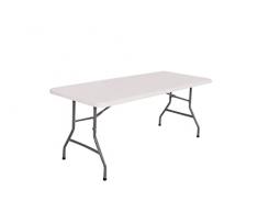 XONE Tavolo CATERING professionale con piedi pieghevoli con struttura in metallo e piano in resina, dimensioni tavolo 183x76x74cm, per interni e giardino