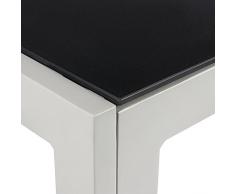 Vanage Tavolo da Giardino o Balcone 90 x 90 cm - Struttura in Alluminio con Piano in Vetro Strutturato - Mobili da Giardino - Tavolo Design da Esterno 4 Posti - Grigio e Nero