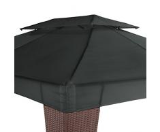 TecTake Gazebo da giardino in rattan per eventi padiglione | 3,9 x 3 m | -disponibile in diversi colori- (marrone/antracite | no. 402455)