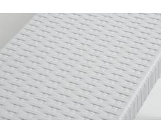 Panchina picnic pieghevole a valigetta con seduta effetto rattan colore bianco